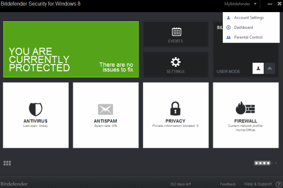 BitDefender Windows 8 Security Screenshot
