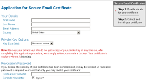 Creating a personal certificate