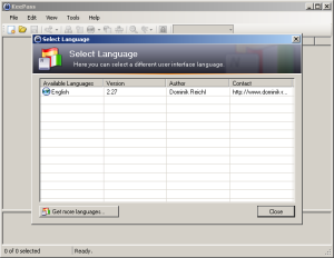 KeePass Select Language